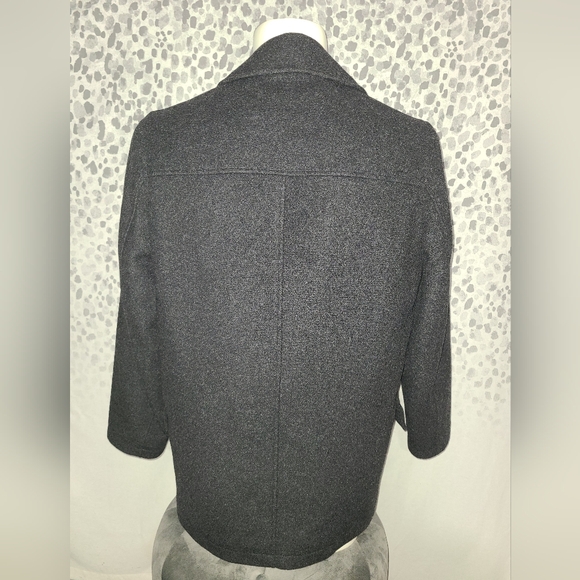 Alfani Charcoal Gray Wool Blend Pea Coat Men's Size Small - Picture 6 of 9